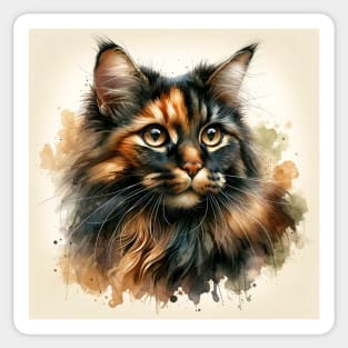 Chausie - Watercolor Cat Sticker